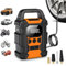 OMQ Compressore d'aria portatile, senza fili, per pneumatici auto, 150 psi, con luce LED, per auto, palline, moto, bicicletta