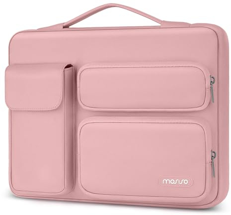 MOSISO 360 Protective Laptop Case 13.3 inch Side Open Bag, Pink