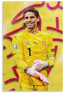 GARMERS Yann Sommer Schweizer Fußballer Torwart Kunst Leinwand Poster Drucke für Home Office usw., Wanddeko-Kollektionen, 50 x 75 cm, ungerahmt, 2