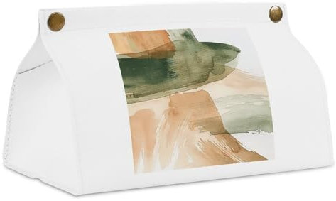 Taschentuchbox-Abdeckung, langer Taschentuchhalter, dekorativer Leder-Serviettenspender, stilvolle Taschentuchboxen, Halter für Badezimmer, Büro, Auto, Nachttisch, Grün / Braun / Beige