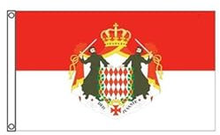 Stormflag Bandera de Mónaco con escudo 3 x 5 pies / 90 x 150 cm Religión de Jesucristo poliéster 90 g, de metal doble costura con ojal