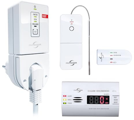 PROTECTOR AS-7030, Funk Abluftsteuerung mit DIBT Zulassung - Der sichere Funk Fensterkontaktschalter - erweiterbar mit Funk-Ofen und/oder Rollladen-Sender + CO Melder