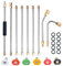 Pressure Washer Extension Wand,10 ft Replacement Lance,Power Washer Lance with Spray Nozzle Tips,2Pcs 30°,120° Curved Rod,1/4''Quick Connect,6Pcs Spray Nozzle Tips and 10Pcs O-Ring,4000 PSI