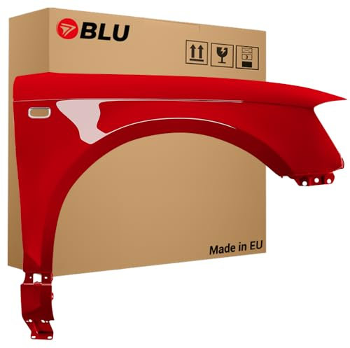 BLU Kotflügel Passend für Audi A3 8P II-generation LY3J Rechts Rot | 2003-2008 | Vorderseite Vorne | Lackiert | Einbaufertig