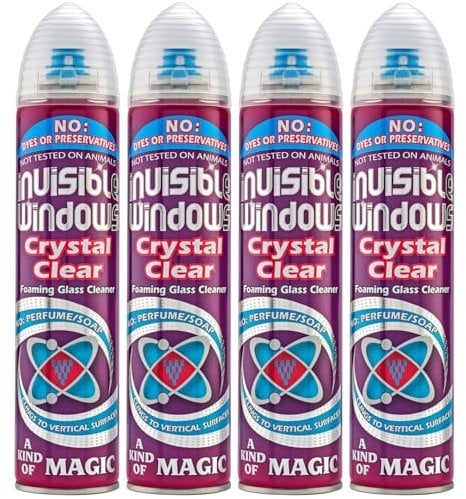 4x Invisible Windows Crystal Clear Foaming Glass Cleaner 300ml