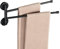 Mooche Porte-Serviettes Ronde avec 2 Barres 180° Rotatives en Acier Inoxydable, Antirouille et Pratique, Porte Serviette Murale Sèche-Serviettes pour Salle de Bain/Cuisine Lavabo, Noir