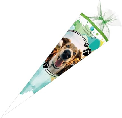 Schultüte mit Gravur / Zuckertüte / 85cm / eckig / Hunde