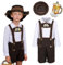 Claofoc Oktoberfest Leather Trousers for Children Boys Girls Costume Leather Trousers with Hats Tops Inflatable Beer Mugs Bavarian Beer Costume Cosplay