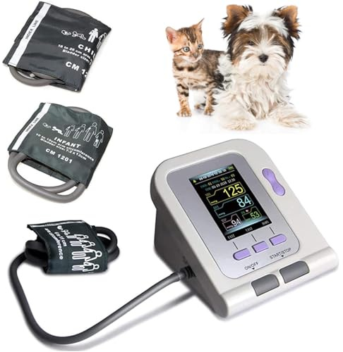 Blutdruckmessgerät Für Haustiere, Veterinärsphygmomanometer Mit 3 Manschetten, LCD-Digitalanzeige, Automatische Blutdruckmessung, Für Katze, Hund, Elefant, Tierpflege