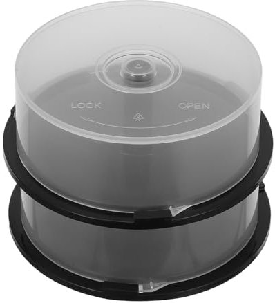 KOCKSHION 2pezzi Contenitori Per Cd Dvd Plastica Riutilizzabili Da Organizzatori Rotondi Per Conservazione Dischi Capacità Dischi Per Mensole e Piano Di Lavoro