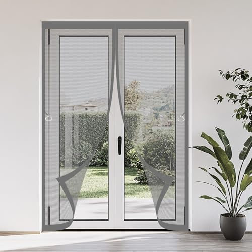 Zanzariera Magnetica 128 x 230 cm Zanzariera Magnetica per Porta Non È Necessario Praticare Fori Rete Fine Finestra, Grigio