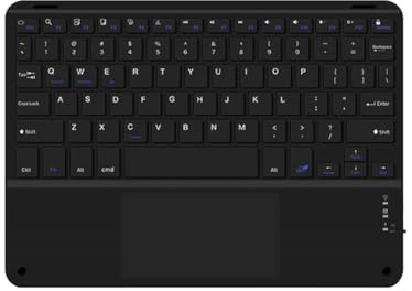 JANZU Teclado Bluetooth Touchpad 10 Pulgadas Compatible con IPADOS, Android e iOS Inglés Negro
