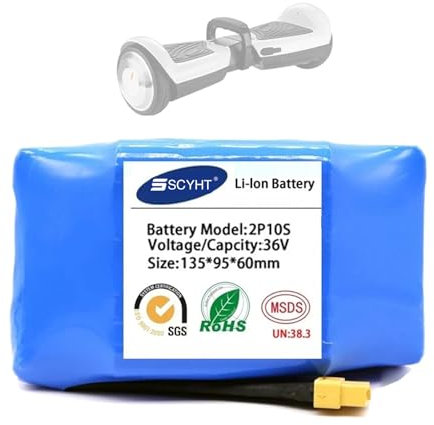 SSCYHT Batteria al litio 36V 8Ah 6Ah 7Ah 4,4Ah Batteria per hoverboard 36V Batterie scooter elettrici con porta XT60 per kit motore da 150W a 288W,36v4.4ah
