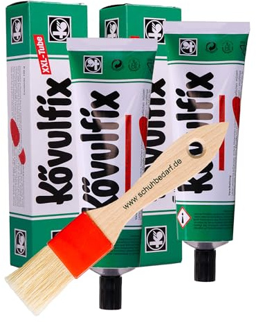 Kövulfix - Set di colla a contatto da 240 g + pennello, colla per scarpe, extra forte, impermeabile e flessibile, per pelle, gomma, tessuto, scarpe, tetto, tenda da sole, attività all'aperto