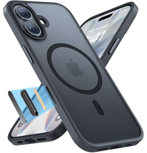 Miracase für iPhone 17 Hülle mit Magsafe TOP MIL, Schwarz-K | [mit Kamerasteuerung] TOP Militärschutz Stoßfest Kratzfest mit Samtiger Haptik Extrem Langlebig Handyhülle für iPhone 17