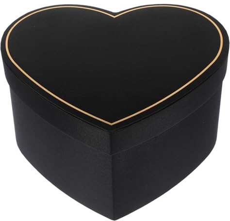 ELAYARD Herzförmige Geschenkbox aus Stoff in Schwarz für Abschlussfeier Saison mit Blumenkasten Verpackungskartons für Party und Zuhause
