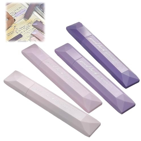 4Pcs Double Sided Tape Pens,Double Sided Tape Roller Pens,Adhesive P/ens for Scrapbooking,Glue Roller T/ape,Smooth Application T/ape Pen for Crafting,Multi-use D/ouble S/ided Ta/pe for School.Purple