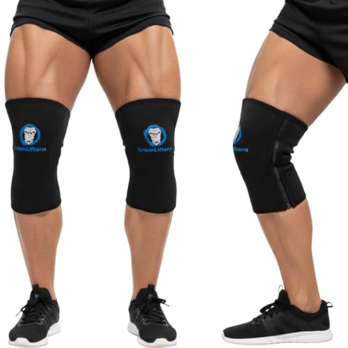 Urban Lifters Ginocchiere 7mm con Zip per Hyrox e Hybrid Training – Supporto Ginocchia in Neoprene per Palestra, Weightlifting, WOD e Squat – Uomo e Donna (Black, Large)