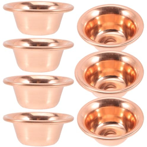 CRAFTHROU Bol d'Offrande Tibétain 7 Pièces 8cm Cuivre pour Contemplation | Fournitures Tibétaines Rétro, pour Bouddhistes et Amateurs, Usage Multipurpose, Événements Bouddhistes