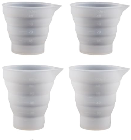 4PCS Silicone Collapsible Measuring Cups & Dosing Ball Set (50ml+100ml),Foldable Laundry Liquid Dispenser,Washable Measuring Jugs for Washing Machine Detergent,Portable Laundry Tool