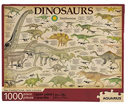 AQUARIUS Smithsonian Dinosaurier Dinosaurs Puzzle, Mehrfarbig, 1000 Teile