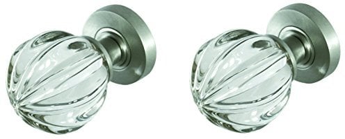 Swan household ® - Luxury Style Pumpkin Shape Glass Door Knobs (60mm approx)