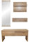 Natsen Garderobenset Flurgarderobe, Holz Garderobenständer mit Spiegel, Haken, Sitzbank, Schublade, freistehende Garderobe Kleiderstange, für Kleidung Hüte Taschen