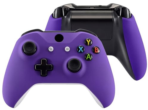 eXtremeRate Carcasa para Xbox One X S Funda Delantera con Agarre Izquierdo Derecho Protectora de la Placa Cubierta Antideslizante Asa Mango para Xbox One S/X Mando-Model 1708(Violeta)