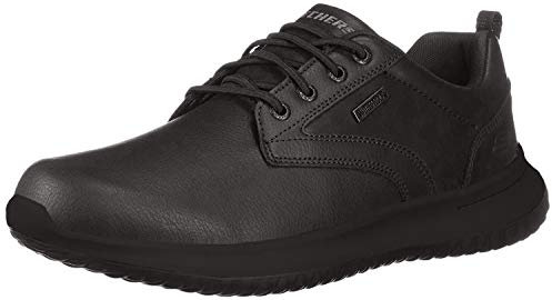 Skechers Delson-Antigo, Baskets Homme, Noir (Black Leather Bbk) , 40 EU