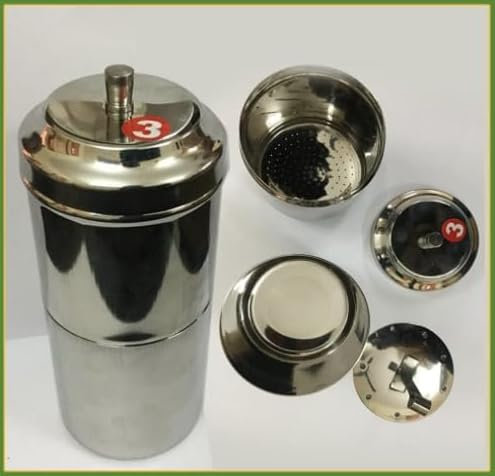 Stainless Steel South Indian Filter Coffee Maker(Size # 3) - 260 ml (Pack of 1) B-P