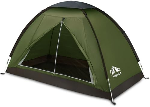 Night Cat 1 2 Person Tent Waterproof: Lightweight 1 2 Man Backpacking Tent Easy Set Up Single Layer for Hiking Camping