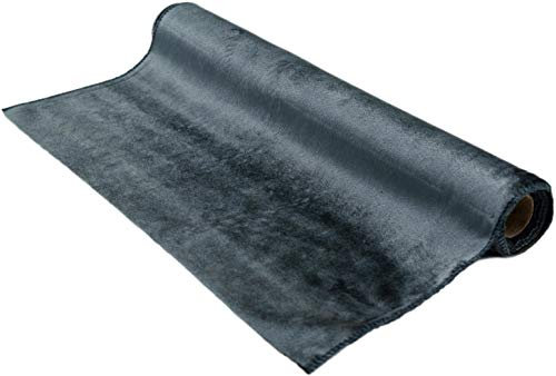 matrasa Dekostoff Velours Samt Weich - versch. Farben - 36 x 200 cm - Bastelstoff Tischläufer Grau