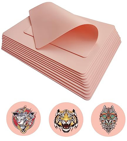 PIXESTT 10 Piezas Piel Sintetica Tatuaje, de Doble Cara para el Kit de Tatuajes, Profesional es Adecuada para Práctica-14,5 cm * 19 cm * 1,5mm
