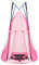 COSTWAY Ø 100cm Nestschaukel mit Zelt, Gartenschaukel bis 150kg belastbar, Kinderschaukel mit Tür und Fenster, Schaukel für Indoor und Outdoor, inkl. höhenverstellbarem hängendem Seil (Rosa)
