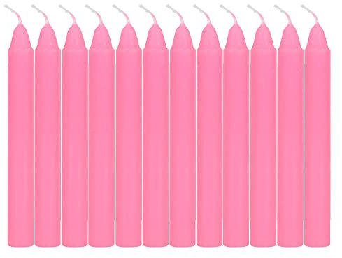 RAJX – Lot de 12 bougies de protection et de sort pour rituels et cérémonies pour rituels et cérémonies pour attirer l’amitié, rose, 10 x 1 cm