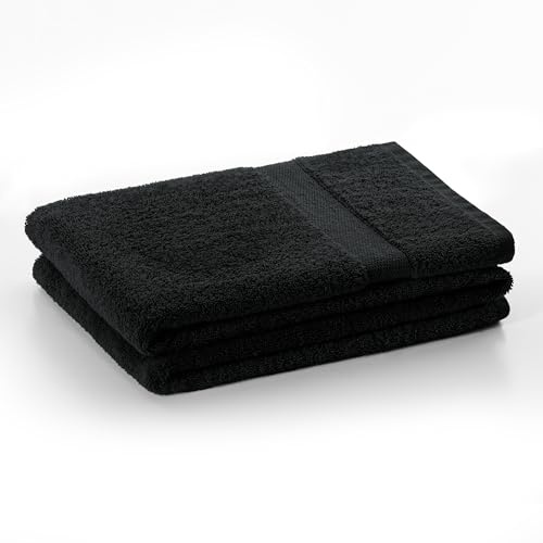 DecoKing Badetuch 70x140 cm Baumwolle Qualität 525g/m² schwarz Duschtuch saugfähig Marina