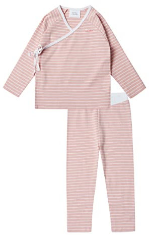 Stellou & friends Baby Schlafanzug, 2tlg Kinder Schlafanzug Langarm, 100% Baumwolle, Winter Pyjama Set, Zweiteiliger Nachtwäsche für Jungen & Mädchen, Oeko-TEX Zertifiziert, Rosa, 86/92