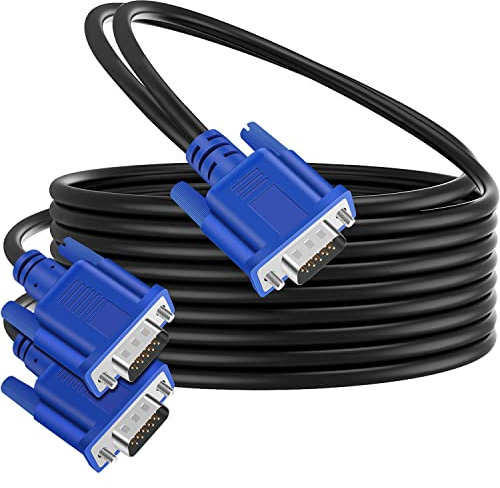 PASOW VGA Splitter Cable (No Screen Extension) 1 Male to 2 Male Dual Monitor Y Adapter 1080P Full HD for projectors, HDTVs, Monitors (6 Feet) - Only for Screen Duplication - Work for Identical Monitor