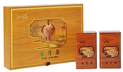 Thé vert chinois Longjing Dragon Well Coffret cadeau de thé vert Saveur d'aliments sains de la ferme paysanne Chine Top Ten Famous Teas 1398 g/49,3 oz Total 2 canettes