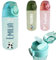 BIENMARQUER - Gourde Personnalisable pour Enfant avec Paille - Convient pour l'Ecole Primaire et Maternelle - Gourde avec Bouchon Anti-Fuite - Résistante au lave-vaisselle - 450mL (Vieux Rose)