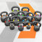 METIS Profi Gusseisen-Kettlebell [4 kg - 40 kg] | Professionelle Fitnessausrüstung - Strapazierfähige Hantel | Krafttraining/Funktionelles Training | Einzeln oder als gesamtes Set verkauft (16kg)