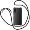 Handyband für Samsung Galaxy A14 5G/4G Hülle mit Band, Transparent Silikon Handyhülle mit Kette zum Umhängen Schutzhülle, Schwarz