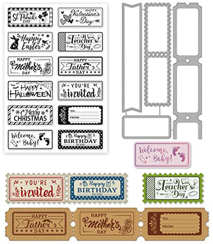 INFUNLY Words Stempel Und Stanzformen Feiertags-Stanzformen Und Transparente Stempel Für Die Kartenherstellung DIY Scrapbooking Papier Album Dekor Geburtstag St. Patrick'S Day-Ostertagsgeschenk