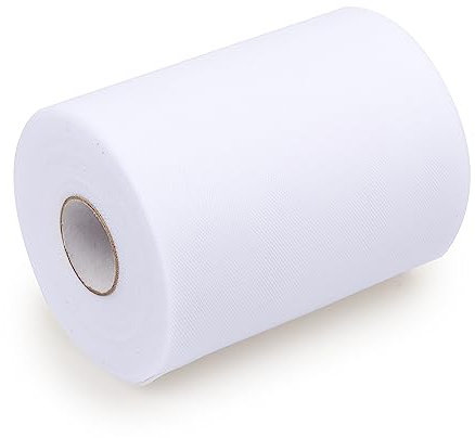 MAOYUTOU Tüll Stoff Rolle 92mx15 cm Weiß Tüll Hochzeit Hochzeit Dekoration Tisch Deko Tüllband für DIY Tutu Rock Handwerk Bogen Party Dekoration Crafts Geschen