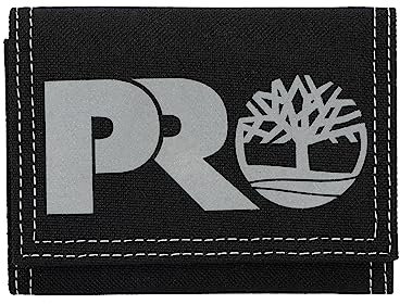 Timberland PRO Herren Cordura Nylon RFID Trifold Wallet mit Ausweisfenster, Schwarz (reflektierend), 4.5 x 1 x 3 in, Cordura Nylon RFID Trifold Geldbörse mit Ausweisfenster