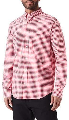 GANT Herren REG POPLIN Gingham Shirt, Ruby RED, L