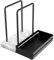 Servilletero, servilletero de mármol para mesa con salero y pimentero, almacenamiento de servilletas de papel de pie para decoración de mesa de comedor de cocina, base de mármol y metal, color negro