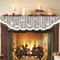 White Christmas Fireplace Mantel Cover – Lace Reindeer Snowflake Mantle Scarf Garland Runner Decor - Xmas Fireplace Decorations for Living Room – Winter Holiday Birch Tree Snow Woodland Mantel Scarf