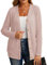 GRECERELLE Womens Cardigan Long Sleeve Lightweight Cardigans Button Down V Neck Ribbed Knit Outerwear Open Front Tops with Pocket for Ladies (Pink, XL)