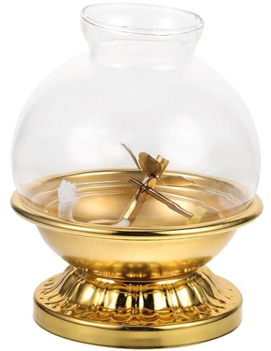 MAGICLULU 1 Satz küchendekoration küchendeco hochzeits Dekoration hochzeitsdeco Vintage Petroleumlampe Kerosinlampe Glas Glückslampe kleine Öllampe Ölschale Ghee-Lampenfassung Legierung